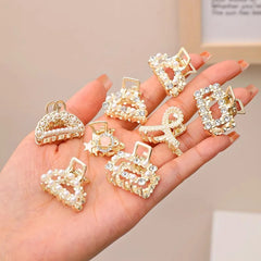 Pearl Rhinestone Mini Claw Set