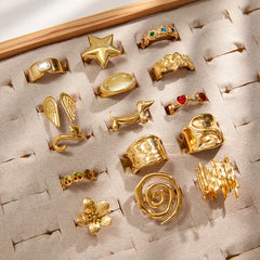 Asymmetric Gold Line Ring