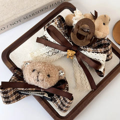 Teddy Bow Checkered Clip