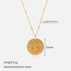 Celestial Zodiac Coin Necklace