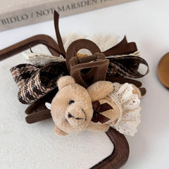 Teddy Bow Checkered Clip