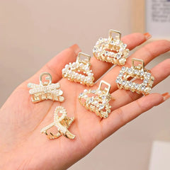 Pearl Rhinestone Mini Claw Set
