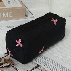 Noir Bow Quilted Vanity Bag