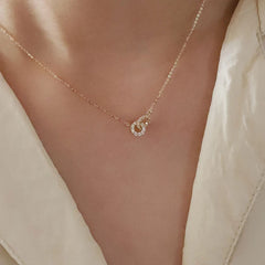 Luxe Double-Ring Zircon Necklace