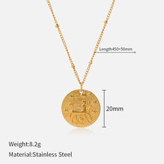 Celestial Zodiac Coin Necklace