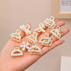 Pearl Rhinestone Mini Claw Set