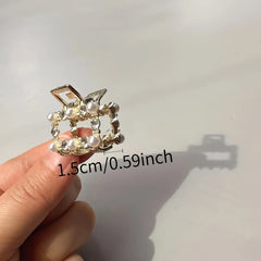 48 Styles of Half-Tied Hair Alloy Small Clips, 1 Piece with Random Style, Suitable for Daily Use, Elegant and Simple Head Access