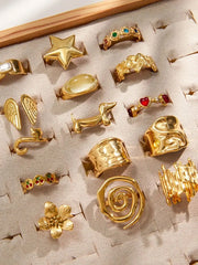 Asymmetric Gold Line Ring