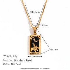 Tarot Arcana Zircon Necklace