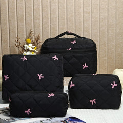 Noir Bow Quilted Vanity Bag