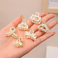 Pearl Rhinestone Mini Claw Set
