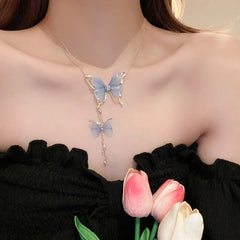 Pearl Butterfly Tulle Necklace